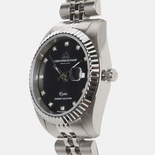 Christopher Duchamp Elysees Diamond Watch New, Silver