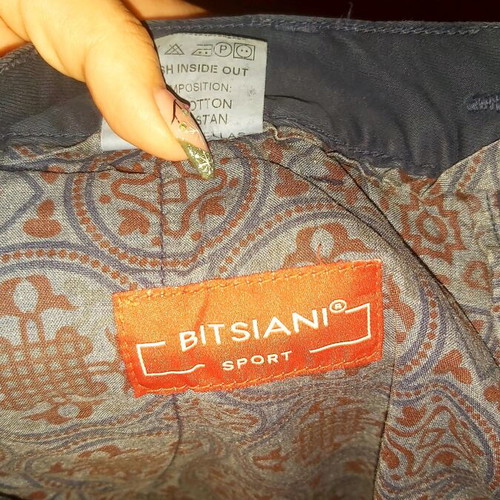 Bitsiani men's pants dark blue like new with stain