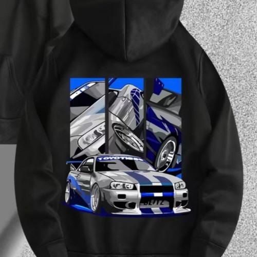 Skyline Fast & Furious Paul Walker Hoodie black, new, size M