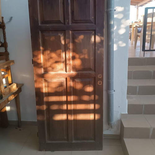 Entrance doors set of 3 used, solid wood, white and walnut colors