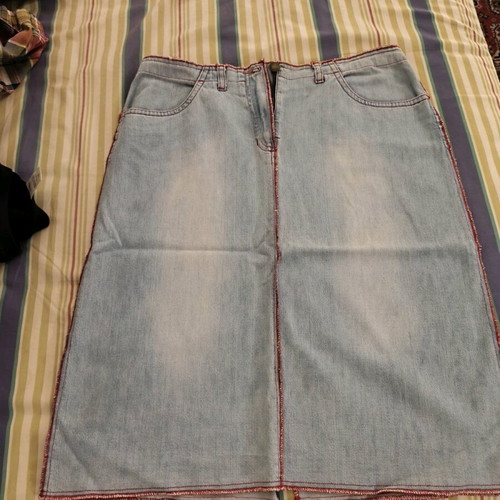 Skirt summer knee-length like new, blue, size S
