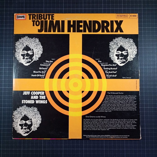 Jeff Cooper And The Stoned Wings Tribute To Jimi Hendrix Vinyl Record used, rock
