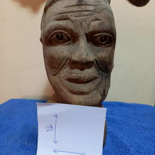 African statue used, handmade wood, ancient art