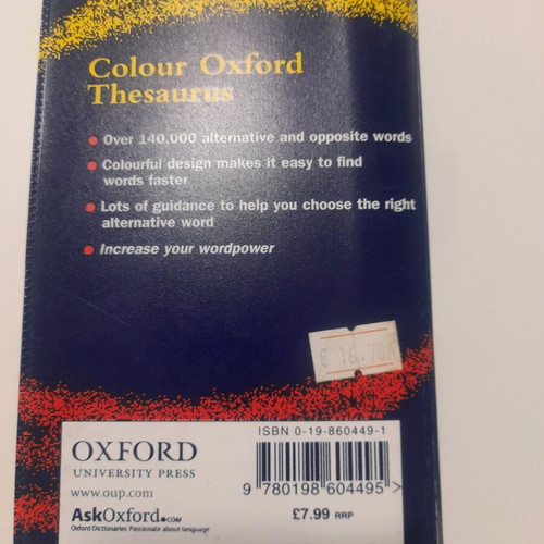 Oxford Thesaurus dictionary like new, English synonyms dictionary