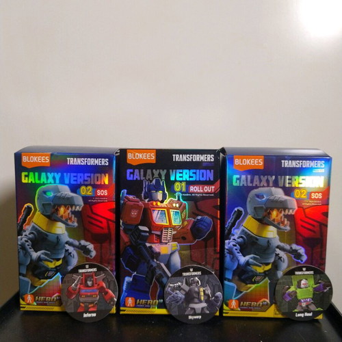 Transformers Blokees Galaxy Version Inferno, Skywarp and Long Haul like new