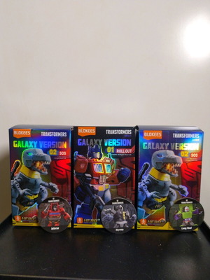 Transformers Blokees Galaxy Version Inferno, Skywarp and Long Haul like new