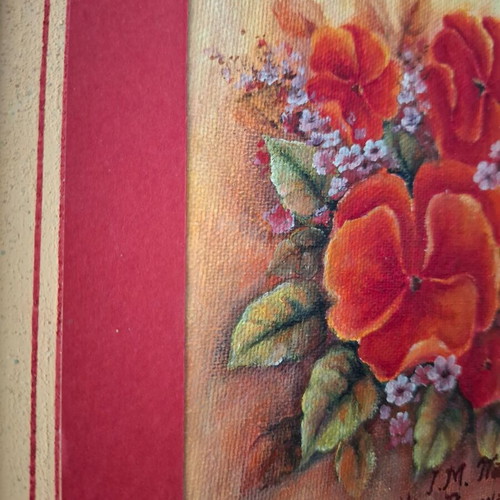 Canvas painting like new with bouquet of flowers