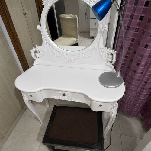 Vintage boudoir vanity and bedside table