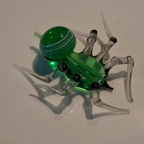 Murano glass spider like new, green