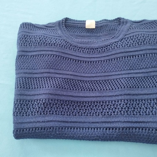 Vintage women's short-sleeve pullovers set of 2 like new, blue shades, M-L-XL