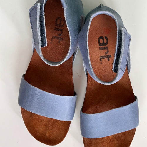 Art women's sandals size 38 new light blue leather