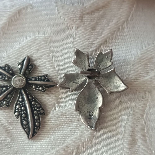 Silver Earrings 925 used, need repair, with silver clasps