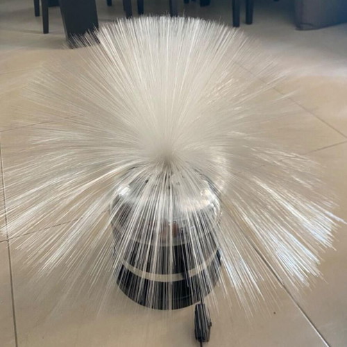 Vintage 70s Space Age Fiber Optic Lamp Chrome Base like new