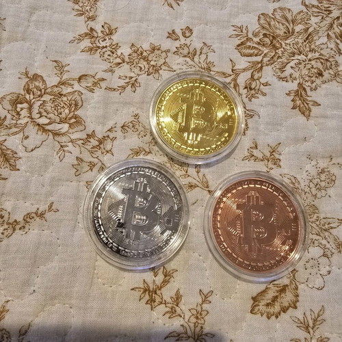 Bitcoin used for collection, set of 3 pieces