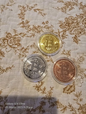 Bitcoin used for collection, set of 3 pieces