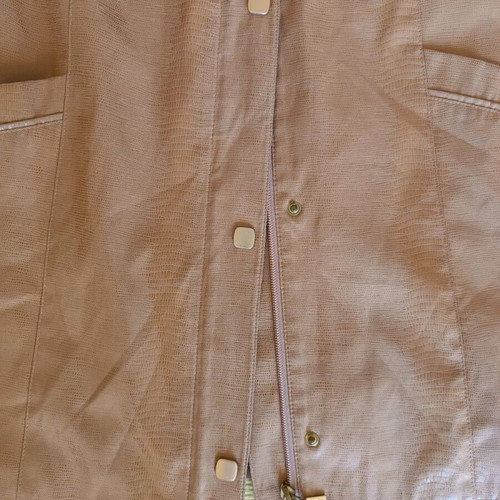 Leather short trench coat small beige like new
