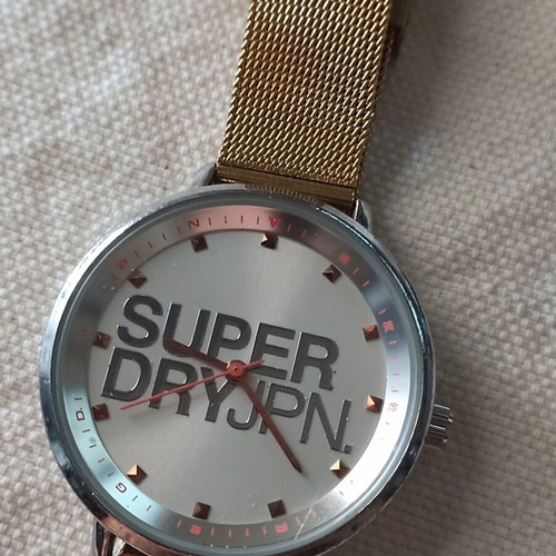 Superdry watch metal bracelet like new, gold color