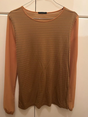 Sisley top long sleeve Small semi-transparent blouse like new