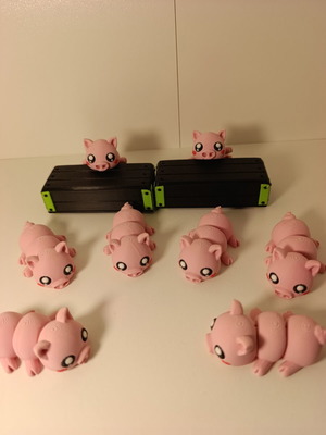 Flexi Pig 3D printed μπρελόκ καινούργιο, ροζ αρθρωτό σχέδιο