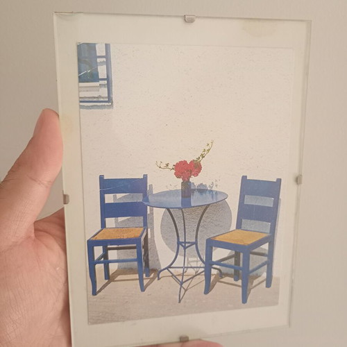 Postcard in glass frame 17x13 used