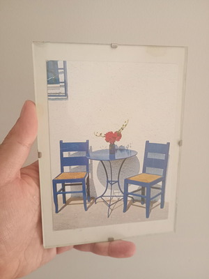 Postcard in glass frame 17x13 used