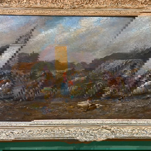 Ελαιογραφία απο το 1850! σε ξύλο μοναδικό με κορνίζα!!