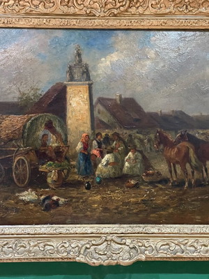 Ελαιογραφία απο το 1850! σε ξύλο μοναδικό με κορνίζα!!