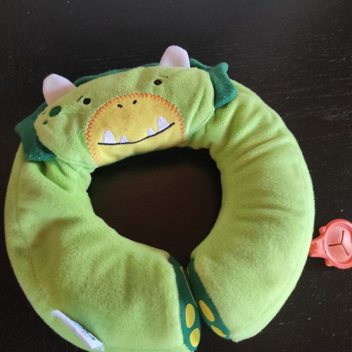 Children's travel pillow like new with magnet and dragon design