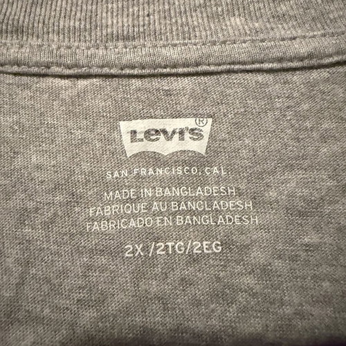 Levi's men's grey T-shirt with red logo size XXL new