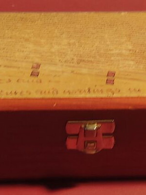 Wooden filing box ALP.Mod. PERGAMINO.Bandeja like new, decoupage design