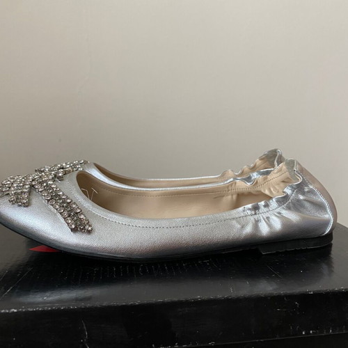 Silver ballerina shoes new with rhinestones