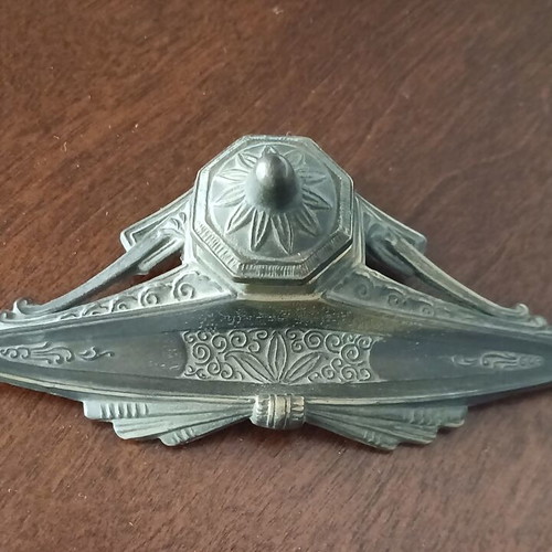 Brass inkwell with porcelain container, like new
