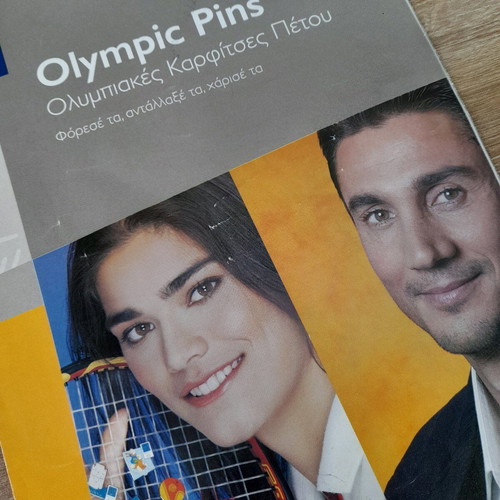 Athens 2004 Pin Catalog used, A4 triptych