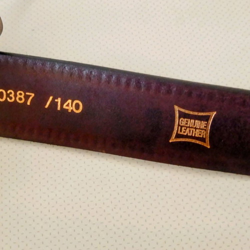 Leader leather belt like new, dark burgundy 115 cm