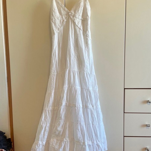 White long dress Platinum one size like new