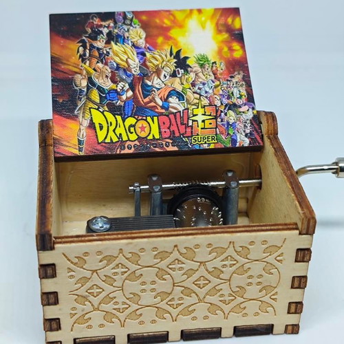 Dragon Ball Super music box like new, wooden with anime characters