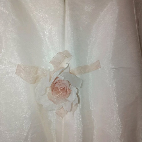 Demetrios Wedding Dress No. 20 like new with organza and pink floral embroidery