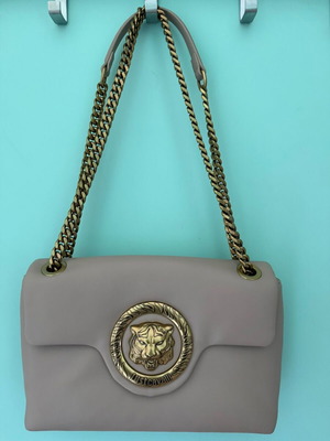 Roberto Cavalli beige shoulder bag like new with chain