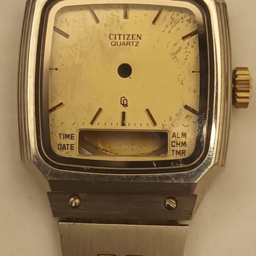 Citizen women's watch like new, analog and digital, yellow and silver