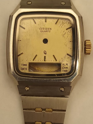 Citizen women's watch like new, analog and digital, yellow and silver