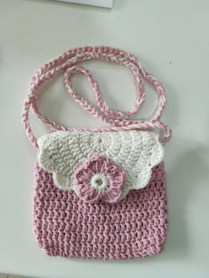 Knitted children's bag made to order pink crossbody