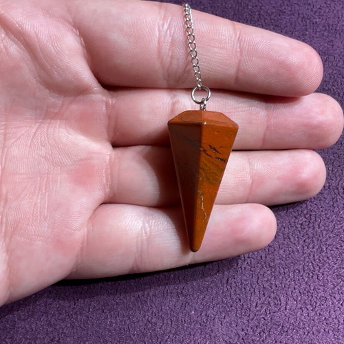 Pendulum made of red jasper authentic stone
