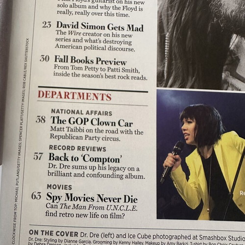 Rolling Stone magazine featuring Dr. Dre & Ice Cube on the cover
