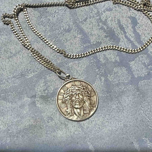 Vintage silver pendant with Jesus and Our Lady of Guadalupe like new