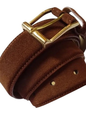 Crockett and Jones premium suede belt like new, brown, size 44