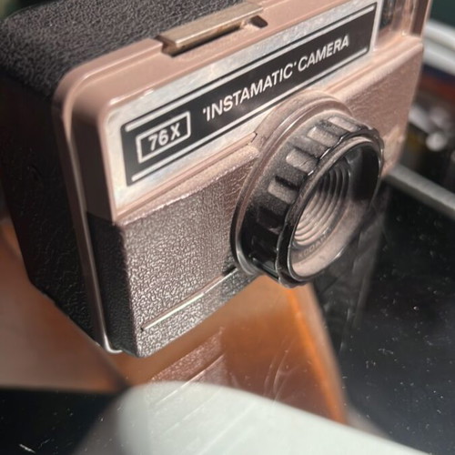 Kodak Instamatic 76x camera used, film 126, Kodar lens, 1979
