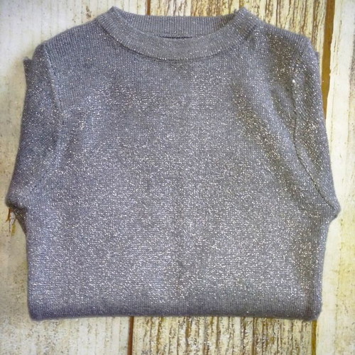 Winter sweater with lurex gray new, size S