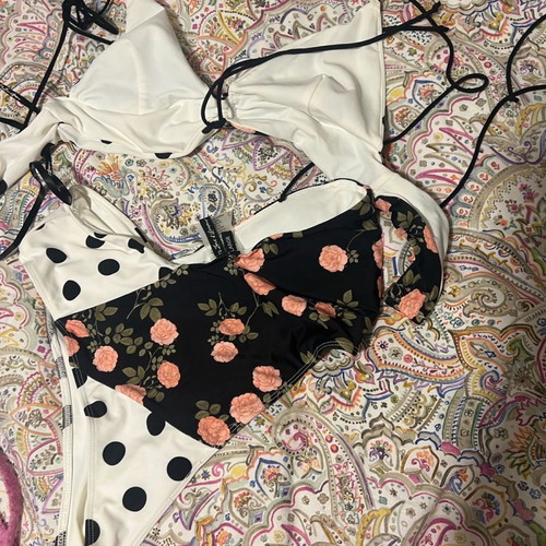 For Love and Lemons one-piece swimsuit with bra and adjustable straps, multicolor