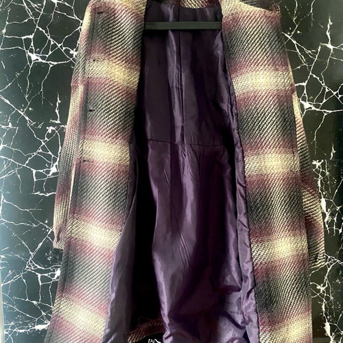 Vintage checked wool-blend coat like new, size M