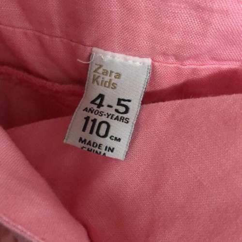 Zara Kids linen dress pink like new, size 110cm